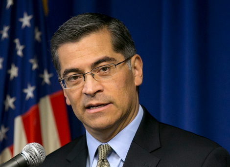 California Attorney General Xavier Becerra announcing the lawsuit January 24, 2018. Photo: AP